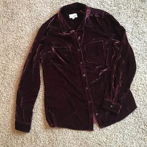 Never worn velvet button-down overshirt